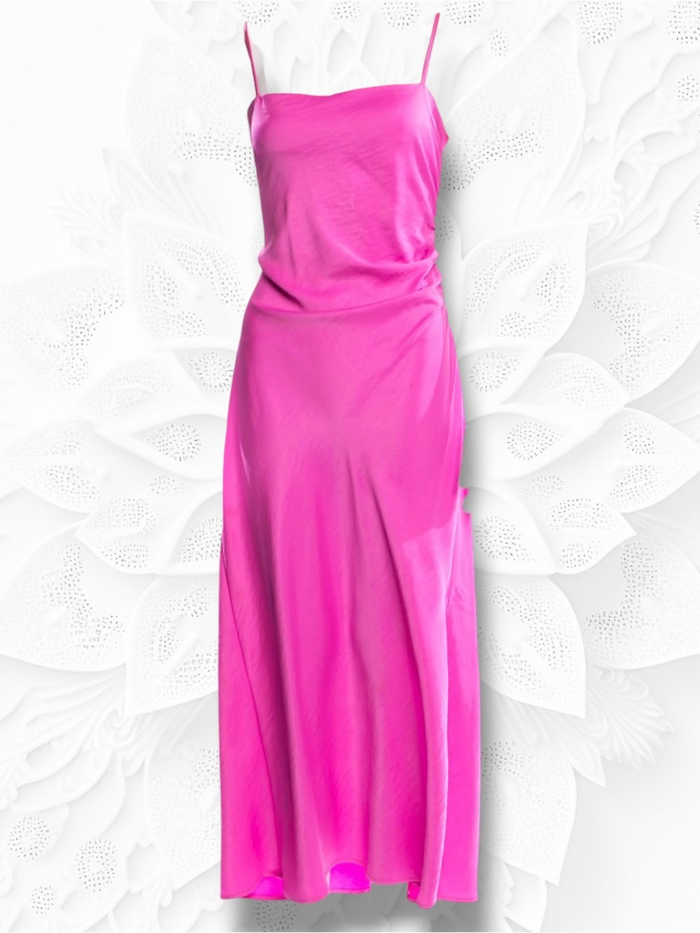 House of Harlow 1960 Ruched Slip Dress Barbiecore Pink